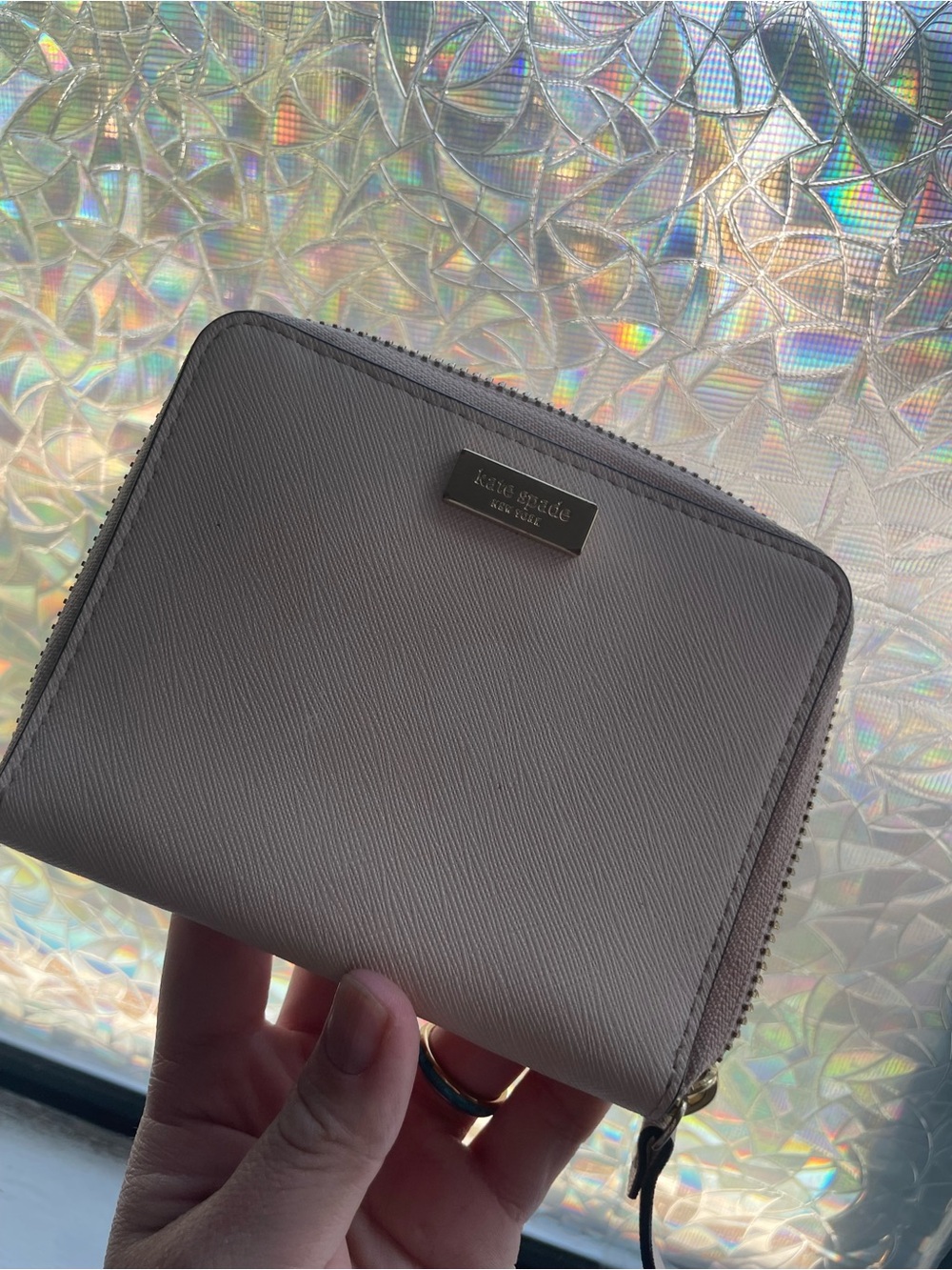 Kate ♠️ Spade compact zip-around wallet in light pink